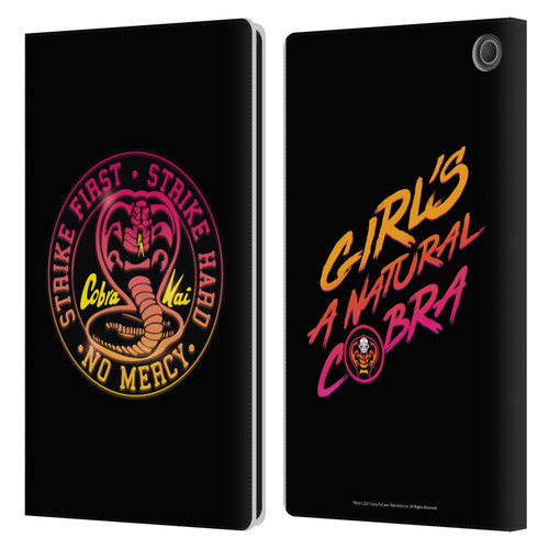 Cobra Kai Key Art Strike Hard Logo Leather Book Wallet Case Cover For Amazon Fire Max 11 2023