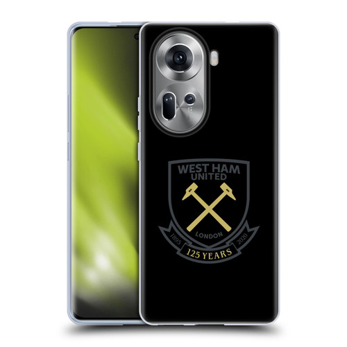 West Ham United FC 125 Year Anniversary Black Claret Crest Soft Gel Case for OPPO Reno11