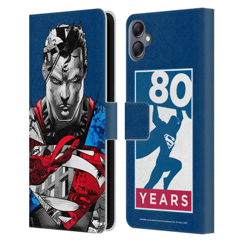 Superman DC Comics 80th Anniversary Collage Leather Book Wallet Case Cover For Samsung Galaxy A05