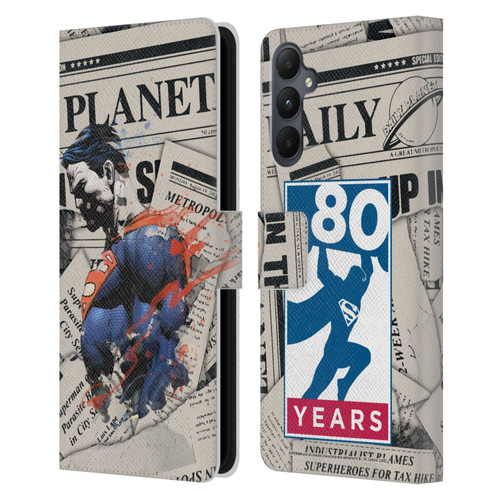 Superman DC Comics 80th Anniversary Newspaper Leather Book Wallet Case Cover For Samsung Galaxy A05s