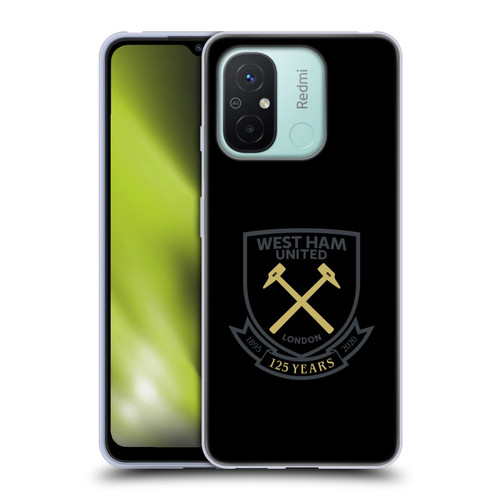 West Ham United FC 125 Year Anniversary Black Claret Crest Soft Gel Case for Xiaomi Redmi 12C