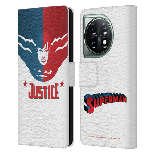 Superman DC Comics Character Art Justice Leather Book Wallet Case Cover For OnePlus 11 5G