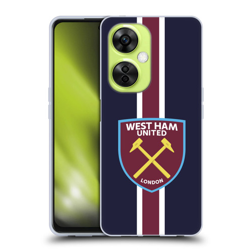 West Ham United FC Crest Stripes Soft Gel Case for OnePlus Nord CE 3 Lite 5G