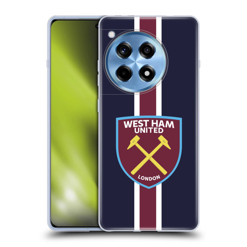 West Ham United FC Crest Stripes Soft Gel Case for OnePlus 12R