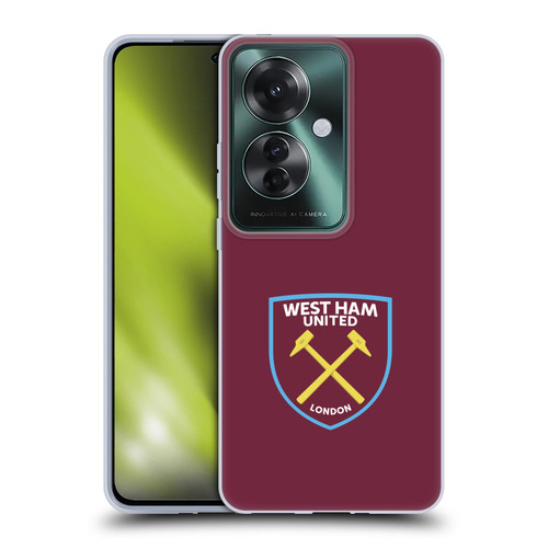 West Ham United FC Crest Full Colour Soft Gel Case for OPPO Reno11 F 5G / F25 Pro 5G