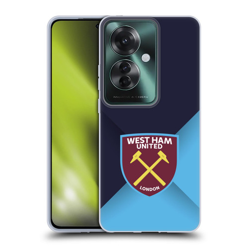 West Ham United FC Crest Blue Gradient Soft Gel Case for OPPO Reno11 F 5G / F25 Pro 5G