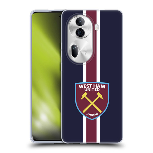 West Ham United FC Crest Stripes Soft Gel Case for OPPO Reno11 Pro