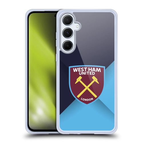 West Ham United FC Crest Blue Gradient Soft Gel Case for Samsung Galaxy A55 5G