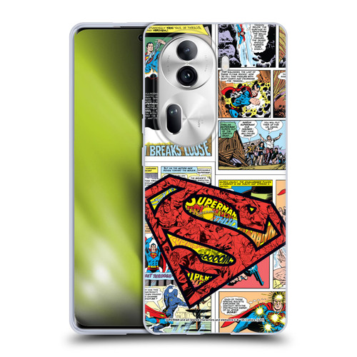 Superman DC Comics Comicbook Art Oversized Logo Soft Gel Case for OPPO Reno11 Pro