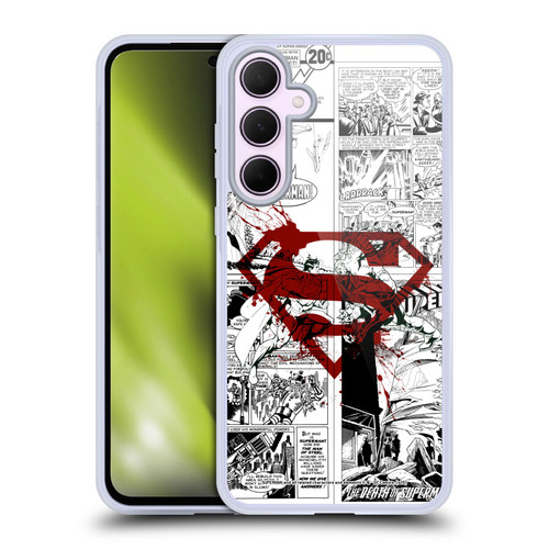 Superman DC Comics Comicbook Art Red Logo Splatter Soft Gel Case for Samsung Galaxy A35 5G