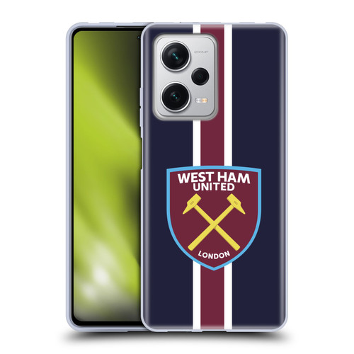 West Ham United FC Crest Stripes Soft Gel Case for Xiaomi Redmi Note 12 Pro+ 5G