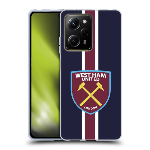West Ham United FC Crest Stripes Soft Gel Case for Xiaomi Redmi Note 12 Pro 5G