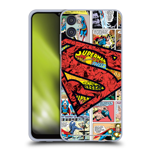 Superman DC Comics Comicbook Art Oversized Logo Soft Gel Case for Samsung Galaxy M04 5G / A04e