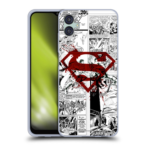 Superman DC Comics Comicbook Art Red Logo Splatter Soft Gel Case for Samsung Galaxy M04 5G / A04e