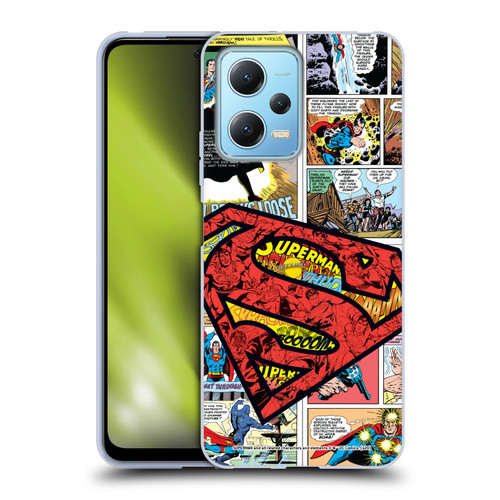 Superman DC Comics Comicbook Art Oversized Logo Soft Gel Case for Xiaomi Redmi Note 12 5G