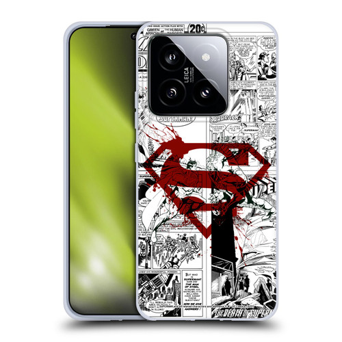 Superman DC Comics Comicbook Art Red Logo Splatter Soft Gel Case for Xiaomi 14