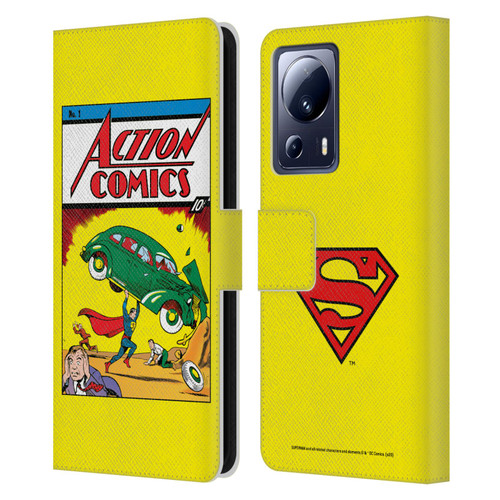 Superman DC Comics Famous Comic Book Covers Action Comics 1 Leather Book Wallet Case Cover For Xiaomi 13 Lite 5G