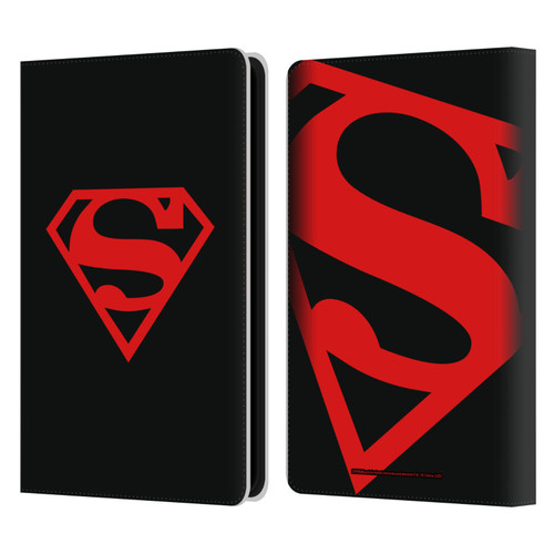 Superman DC Comics Logos Black And Red Leather Book Wallet Case Cover For Amazon Kindle Paperwhite 5 (2021)