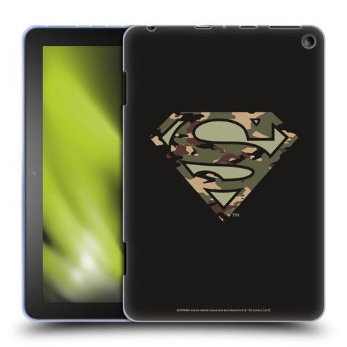 Superman DC Comics Logos Camouflage Soft Gel Case for Amazon Fire HD 8/Fire HD 8 Plus 2020