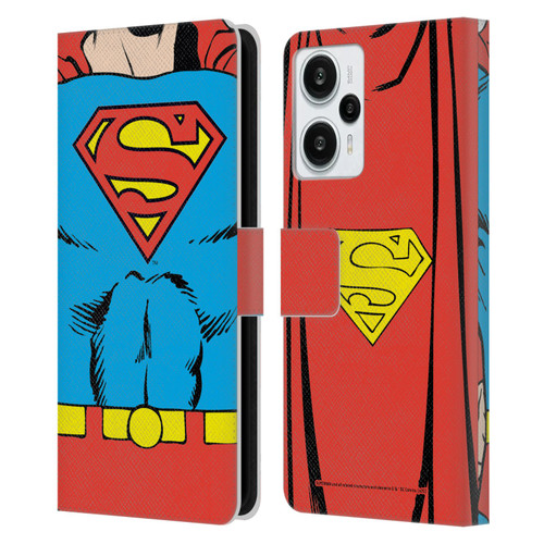 Superman DC Comics Logos Classic Costume Leather Book Wallet Case Cover For Xiaomi Redmi Note 12T