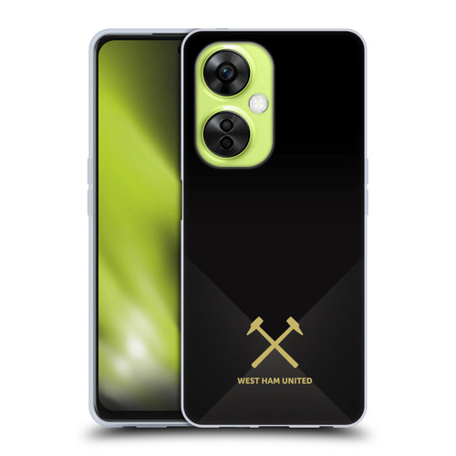 West Ham United FC Hammer Marque Kit Black & Gold Soft Gel Case for OnePlus Nord CE 3 Lite 5G