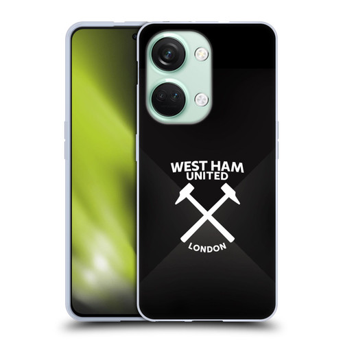 West Ham United FC Hammer Marque Kit Black & White Gradient Soft Gel Case for OnePlus Nord 3 5G