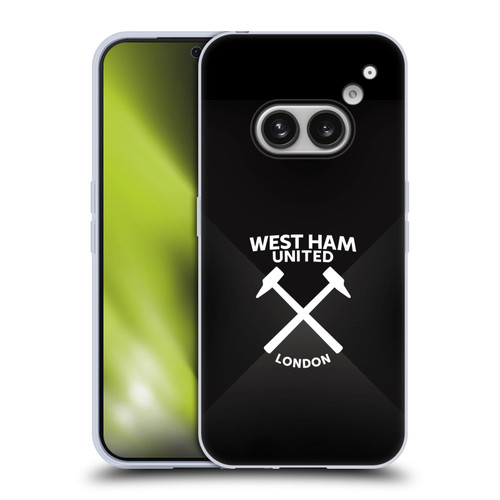 West Ham United FC Hammer Marque Kit Black & White Gradient Soft Gel Case for Nothing Phone (2a)