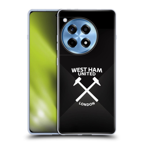 West Ham United FC Hammer Marque Kit Black & White Gradient Soft Gel Case for OnePlus 12R