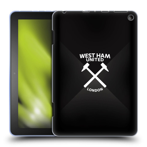 West Ham United FC Hammer Marque Kit Black & White Gradient Soft Gel Case for Amazon Fire HD 8/Fire HD 8 Plus 2020