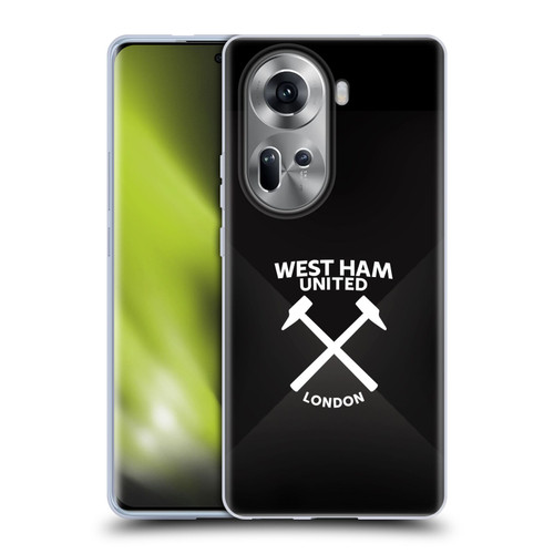 West Ham United FC Hammer Marque Kit Black & White Gradient Soft Gel Case for OPPO Reno11
