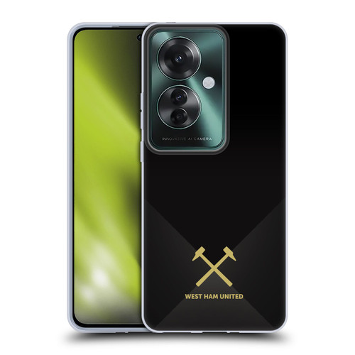 West Ham United FC Hammer Marque Kit Black & Gold Soft Gel Case for OPPO Reno11 F 5G / F25 Pro 5G