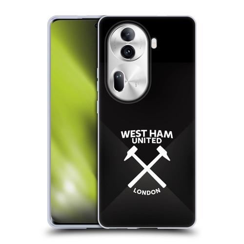 West Ham United FC Hammer Marque Kit Black & White Gradient Soft Gel Case for OPPO Reno11 Pro