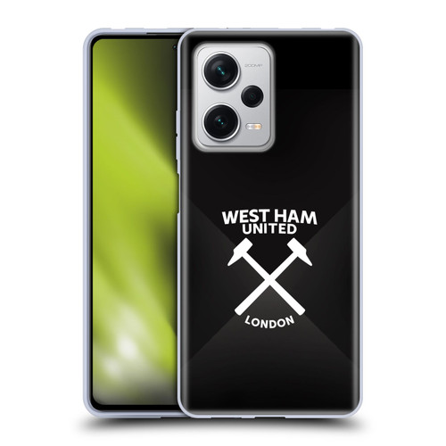 West Ham United FC Hammer Marque Kit Black & White Gradient Soft Gel Case for Xiaomi Redmi Note 12 Pro+ 5G