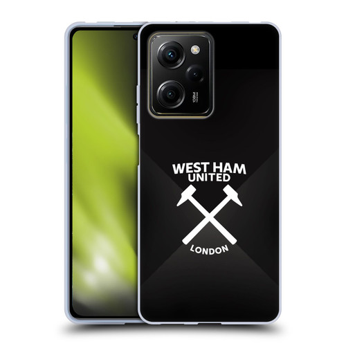 West Ham United FC Hammer Marque Kit Black & White Gradient Soft Gel Case for Xiaomi Redmi Note 12 Pro 5G