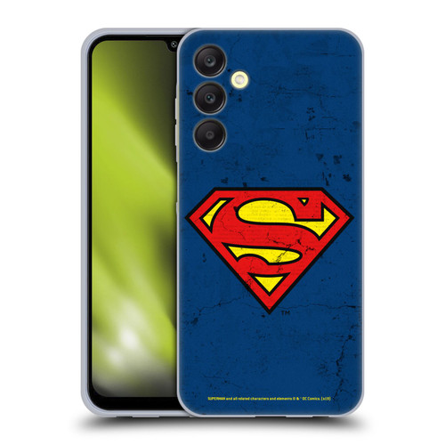 Superman DC Comics Logos Distressed Look Soft Gel Case for Samsung Galaxy A25 5G