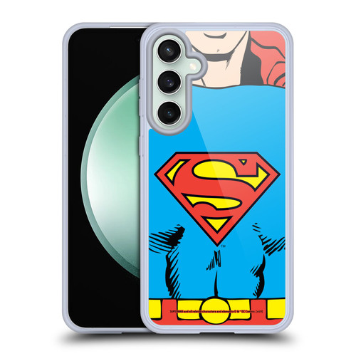Superman DC Comics Logos Classic Costume Soft Gel Case for Samsung Galaxy S23 FE 5G & MagSafe