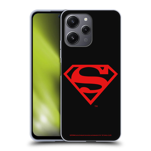 Superman DC Comics Logos Black And Red Soft Gel Case for Xiaomi Redmi 12