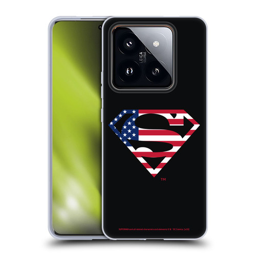 Superman DC Comics Logos U.S. Flag 2 Soft Gel Case for Xiaomi 14 Pro