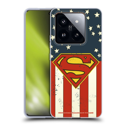 Superman DC Comics Logos U.S. Flag Soft Gel Case for Xiaomi 14 Pro