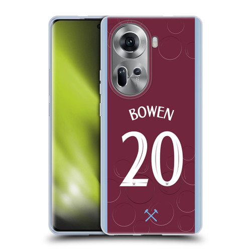 West Ham United FC 2023/24 Players Home Kit Jarrod Bowen Soft Gel Case for OPPO Reno11