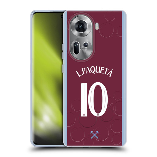 West Ham United FC 2023/24 Players Home Kit Lucas Paquetá Soft Gel Case for OPPO Reno11