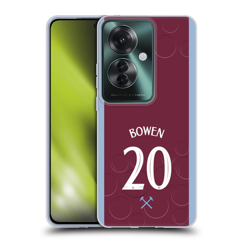 West Ham United FC 2023/24 Players Home Kit Jarrod Bowen Soft Gel Case for OPPO Reno11 F 5G / F25 Pro 5G