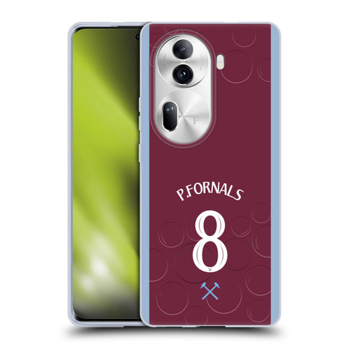 West Ham United FC 2023/24 Players Home Kit Pablo Fornals Soft Gel Case for OPPO Reno11 Pro