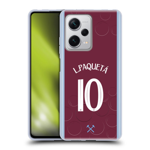 West Ham United FC 2023/24 Players Home Kit Lucas Paquetá Soft Gel Case for Xiaomi Redmi Note 12 Pro+ 5G