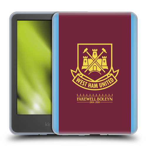 West Ham United FC Retro Crest 2015/16 Final Home Soft Gel Case for Amazon Kindle 11th Gen 6in 2022