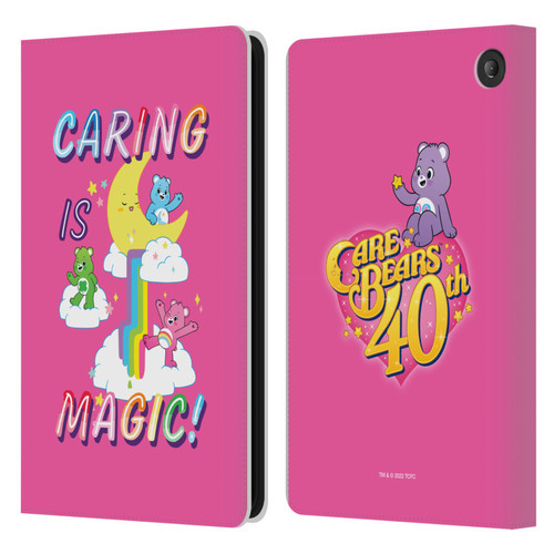 Care Bears 40th Anniversary Caring Is Magic Leather Book Wallet Case Cover For Amazon Fire 7 2022