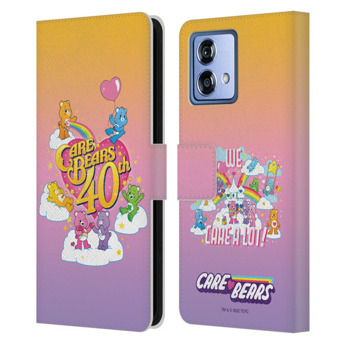 Care Bears 40th Anniversary Celebrate Leather Book Wallet Case Cover For Motorola Moto G84 5G