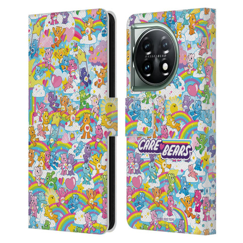 Care Bears 40th Anniversary Rainbow Leather Book Wallet Case Cover For OnePlus 11 5G
