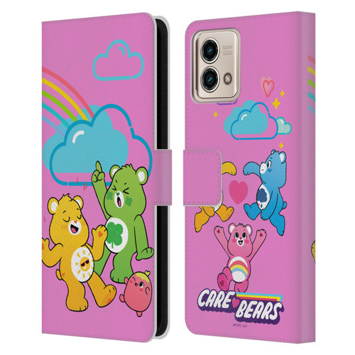 Care Bears Characters Funshine, Cheer And Grumpy Group Leather Book Wallet Case Cover For Motorola Moto G Stylus 5G 2023