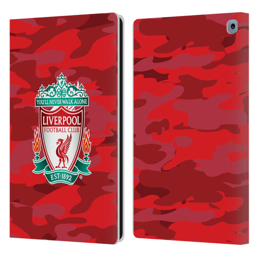 Liverpool Football Club Camou Home Colourways Crest Leather Book Wallet Case Cover For Amazon Fire HD 10 / Plus 2021